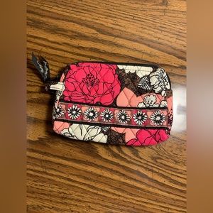 Vera Bradley Brown and Pink Cosmetic Bag